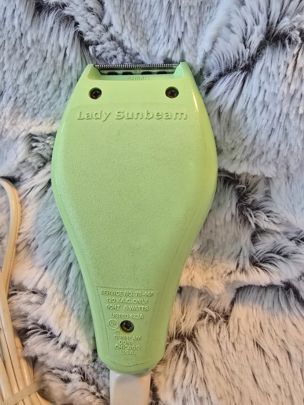Vintage Lady Sunbeam Green Floral Electric Shaver 60s Turns On/Not Tested - Picture 3 of 5